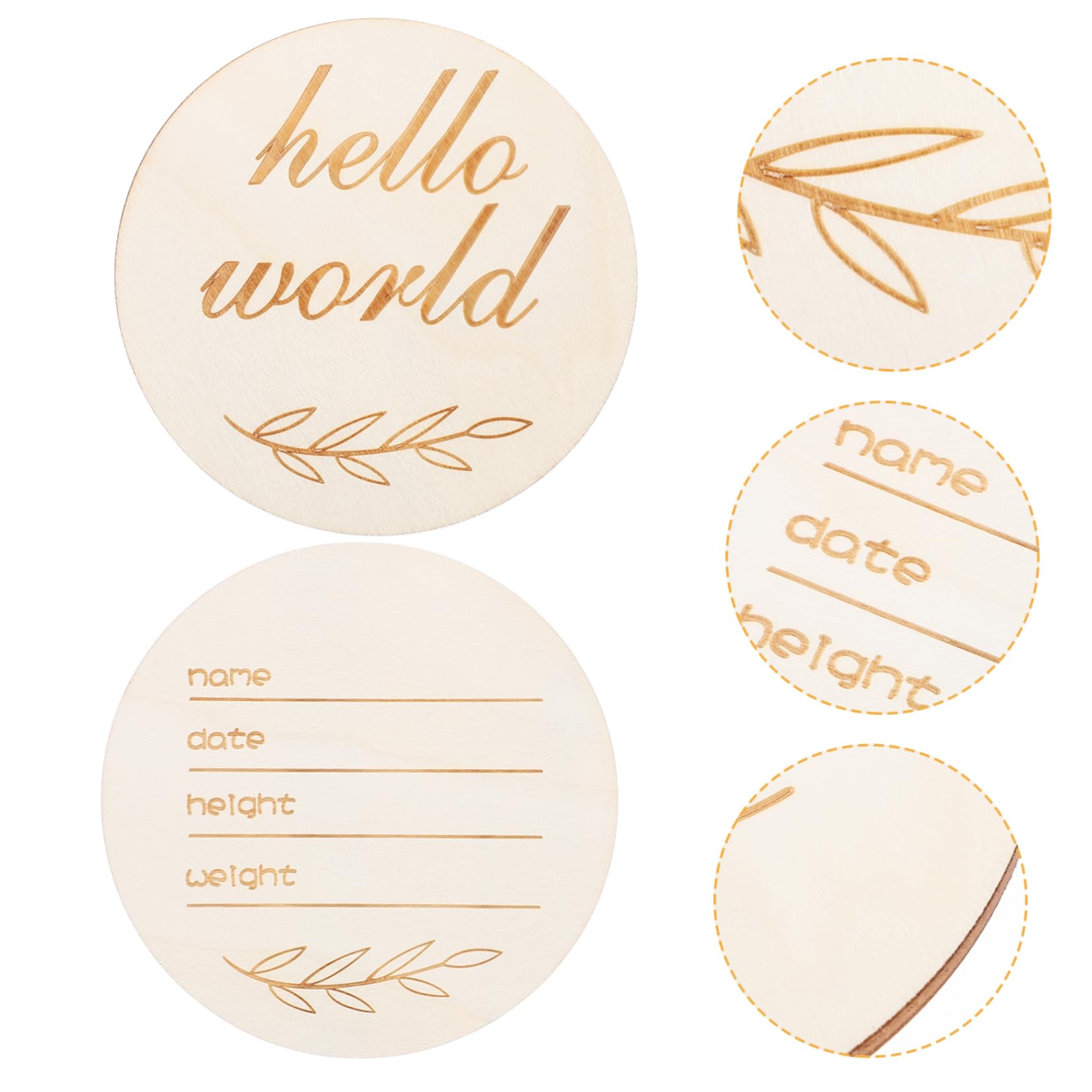 BESTonZON Handmade Wooden Baby Milestone Plaque Baby Birth Announcement Sign Custom Baby Name Sign for Newborns