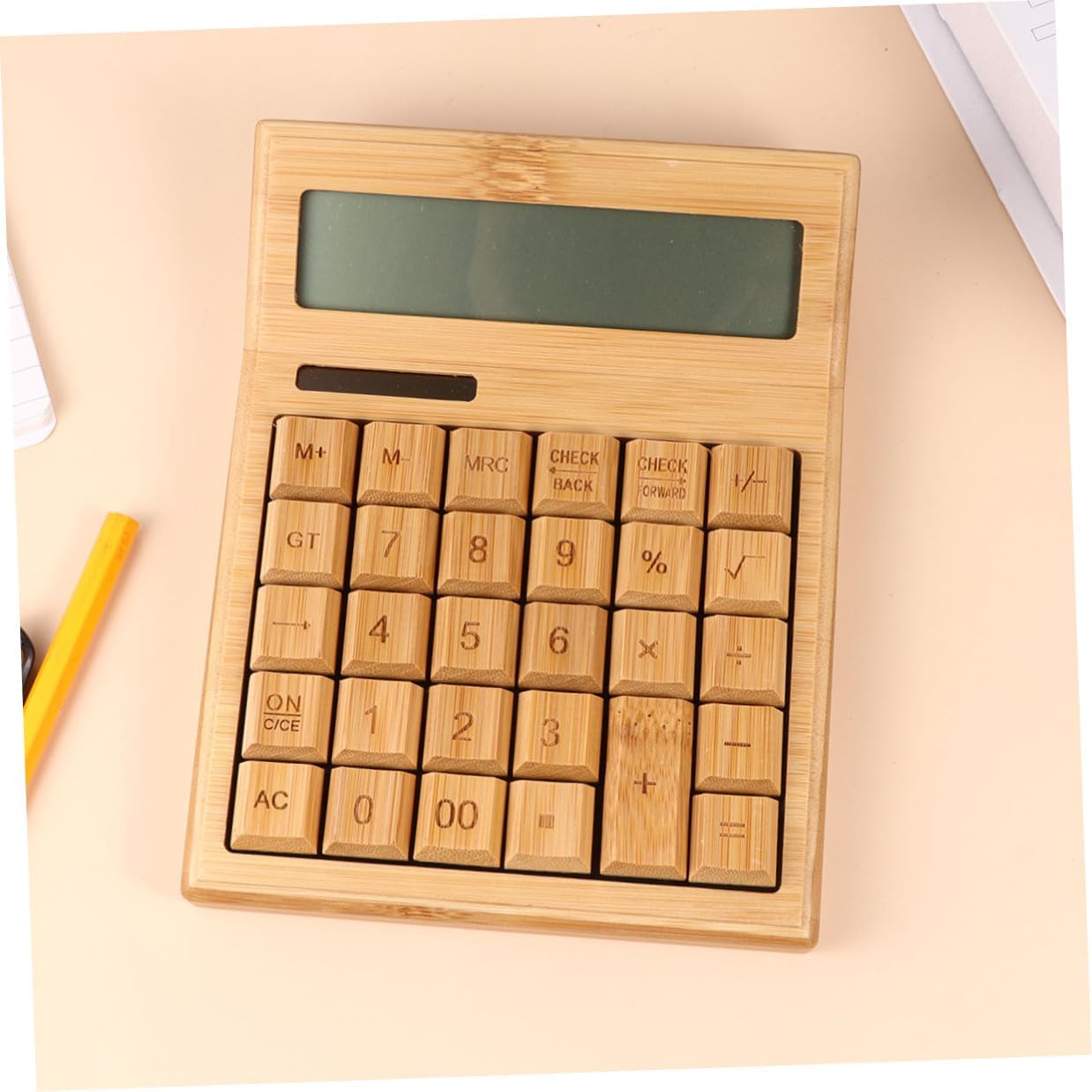 Veemoon 29-Key Portable Solar Calculator for Office Use, Material with Tilted Display Angle, Compact Electronic Desktop Calculator for Students and Professionals