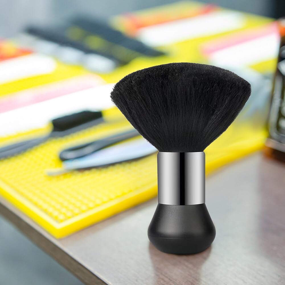 Spazzola per spolverare il collo per pulire i capelli ideale per pulire pennelli di parrucchieri e barbieri spazzola professionale per acconciature con manico per barbiere e salone