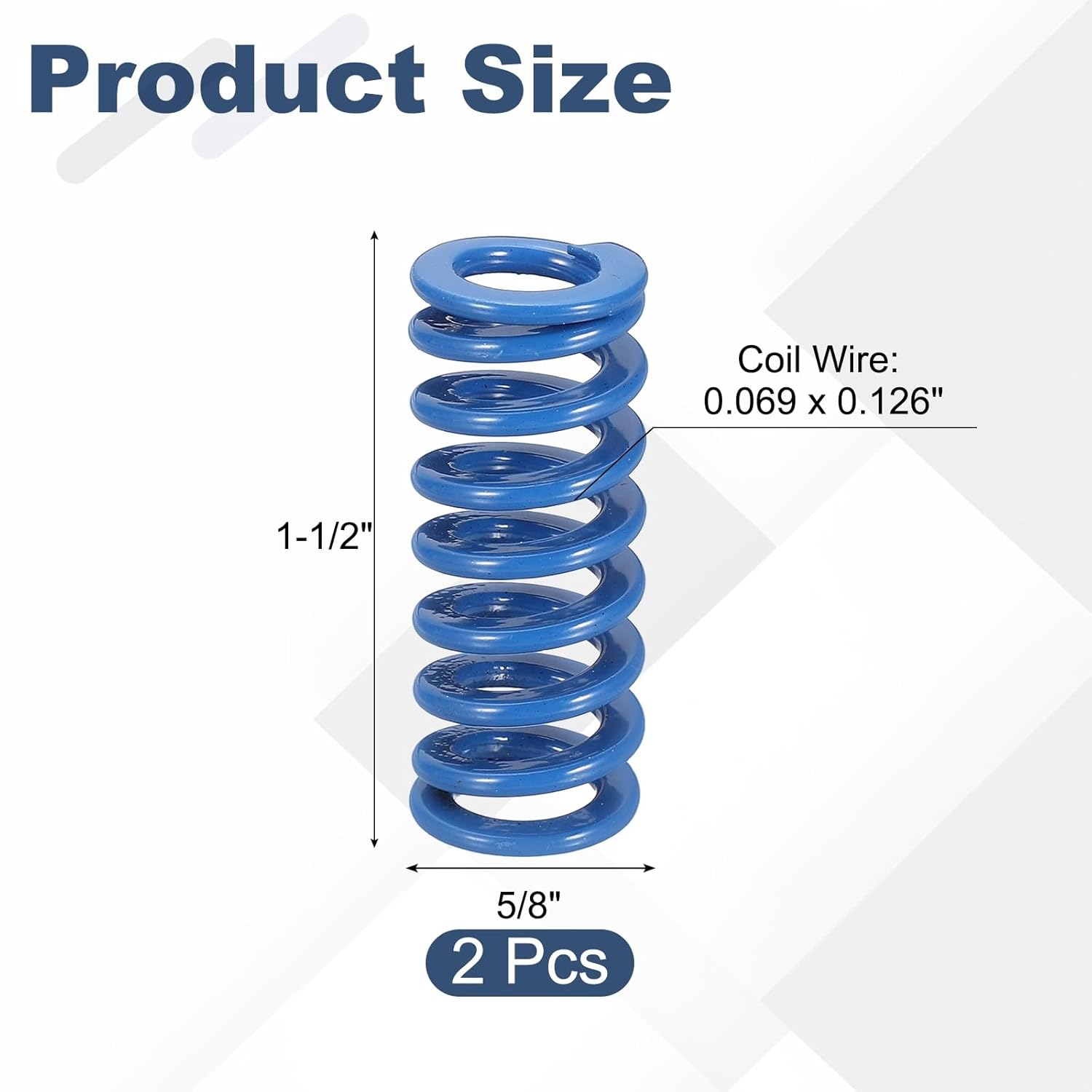 uxcell 2 Pcs Blue Compression Springs, 5/8" OD, 1-1/2" Length, Light Load 3D Printer Compression Mould Die Springs for Mechanical Equipment Printer Accessories (0.069"x0.126" Coil Wire)