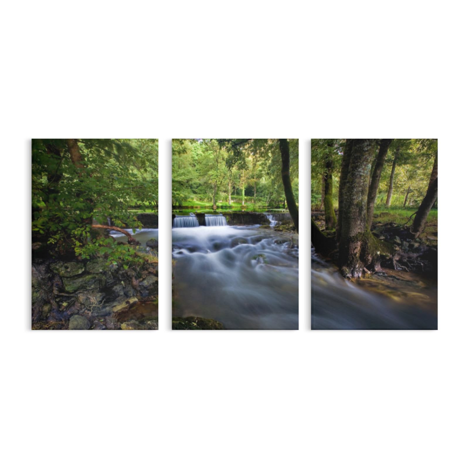 HMLTD Country Waterfall Coudray'S Albert France Art Wall Decor 3 Pieces Wall Paintings Living Room Bedroom Office Home Decoration Art Prints 11.8x17.7inch