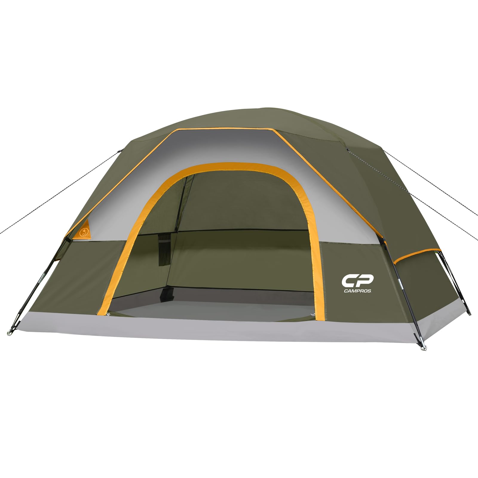 CAMPROS CP Tent 4 Person Camping Tents, Waterproof Dome Tent with Rainfly, Large Mesh Windows, Wider Door, Easy Setup, Portable with Carry Bag