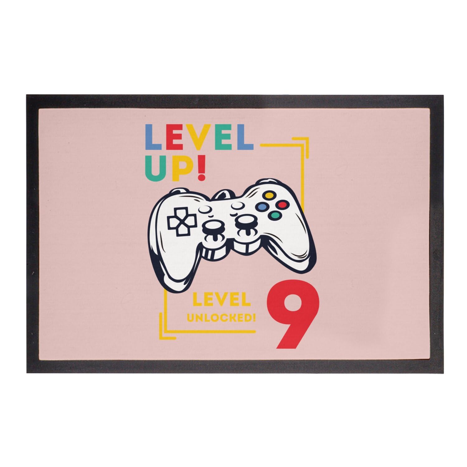 Cadeau jeux vidéo 9 ans : offrez ce paillasson rose Level Up Unlocked original