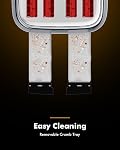 LONGDEEM Toaster 4 Slice, Retro Styled Stainless Steel, Wide Slot Bagel Toaster, Dual Independent Controls, Removable Crumb Tray, Easy to Clean, 6 Shade Settings, Reheat & Defrost, Silver