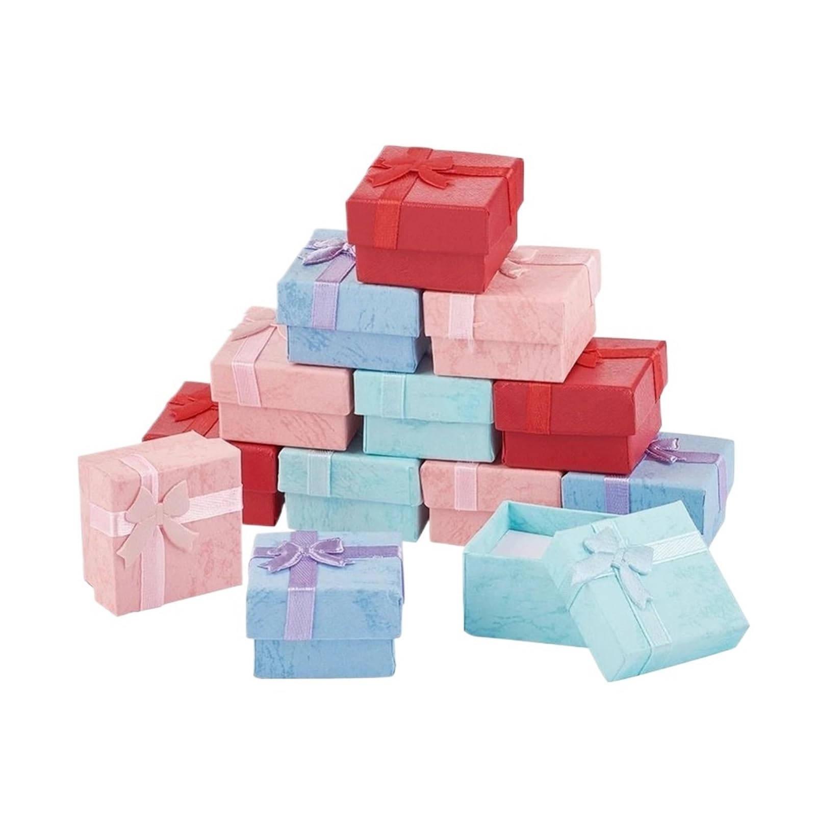 Schachteln mit Deckel für GeschenkeVerpackungen, 12 stücke Karton Schmuck Set Geschenk Box Ring Halskette Armbänder Ohrring Geschenk Verpackung Boxen(Mix Color 41x41x26cm)