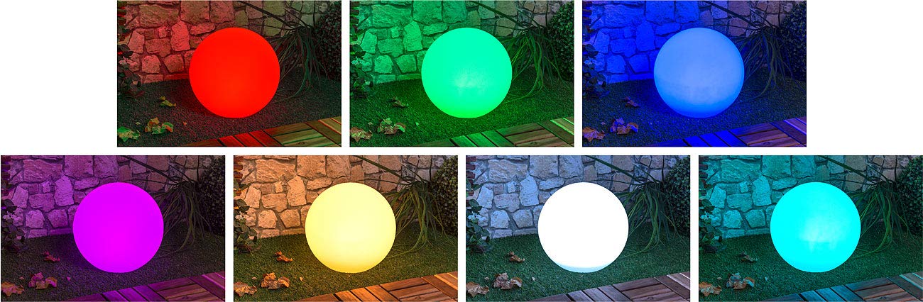 Lunartec Bola de luz LED solar, Ø 30 cm, RGBW