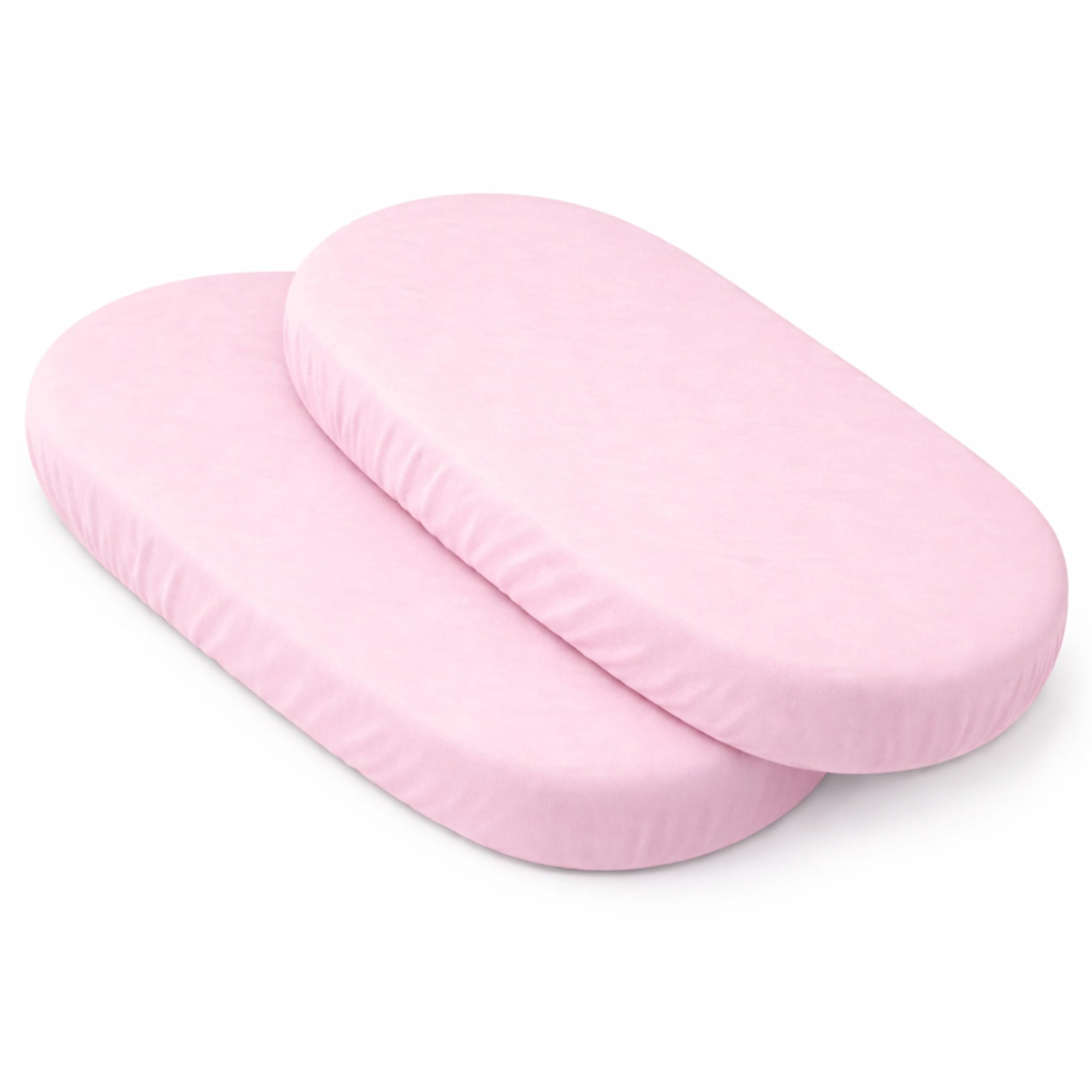 2 x Pink Moses Basket Fitted Sheets Set