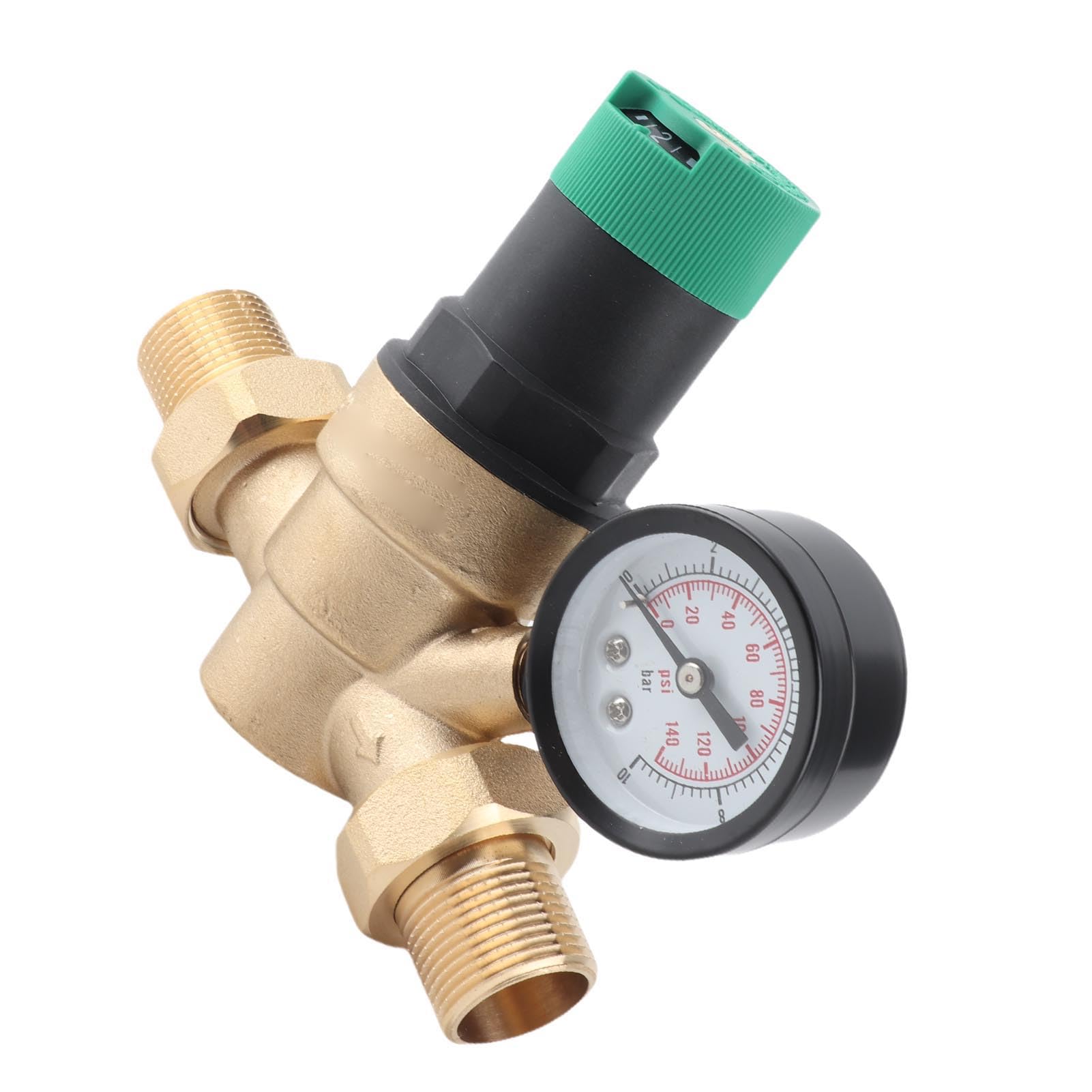 Alomejor Brass Water Pressure Regulator, Adjustable 1-6 Bar (3/4 inch | Trwała konstrukcja, dokładne pokrętło ciśnienia, łatwa instalacja, wszechstronne zastosowanie do zbiorników i kranów