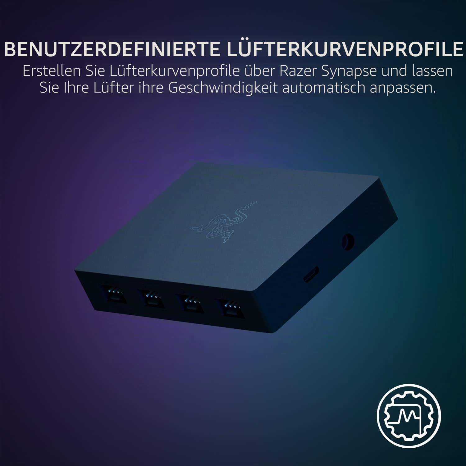 Razer PWM PC-Lüftersteuerung: verbindet bis zu 8 Lüfter, individuelle Lüfterkurven-Profile, praktische Lüfterüberwachung, dünnes Profil