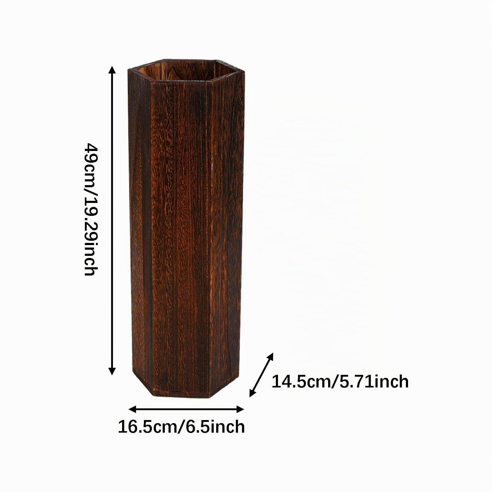 Portaombrelli in Legno Massello Da Fattoria 16,5 * 14,5 * 49 Cm, Secchio per Ombrellone Di Grande Capacità, Presenta Una Miscela Unica Di Elementi Di Design Retrò Scandinavi E Giapponesi