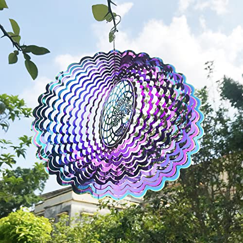 Metamutu Hanging Wind Spinner, 3D Stainless Steel Indoor Outdoor 10" Multi Color Life Tree Wind Spinners Of Decoration Crafts Ornaments Kinetic Yard Art #TOP4