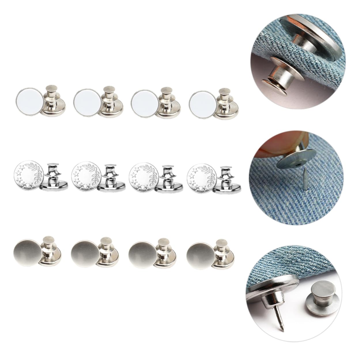 90piezas Extensores De Cintura Para Jeans Botones Antideslizantes Ajustables Accesorios Para Pantalones Sin Costura Para Jeans y Ropa Casual