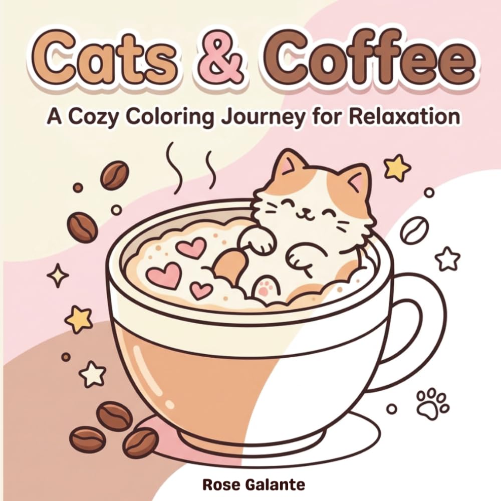 Cats & Coffee: A Cozy Coloring Journey for Relaxation.