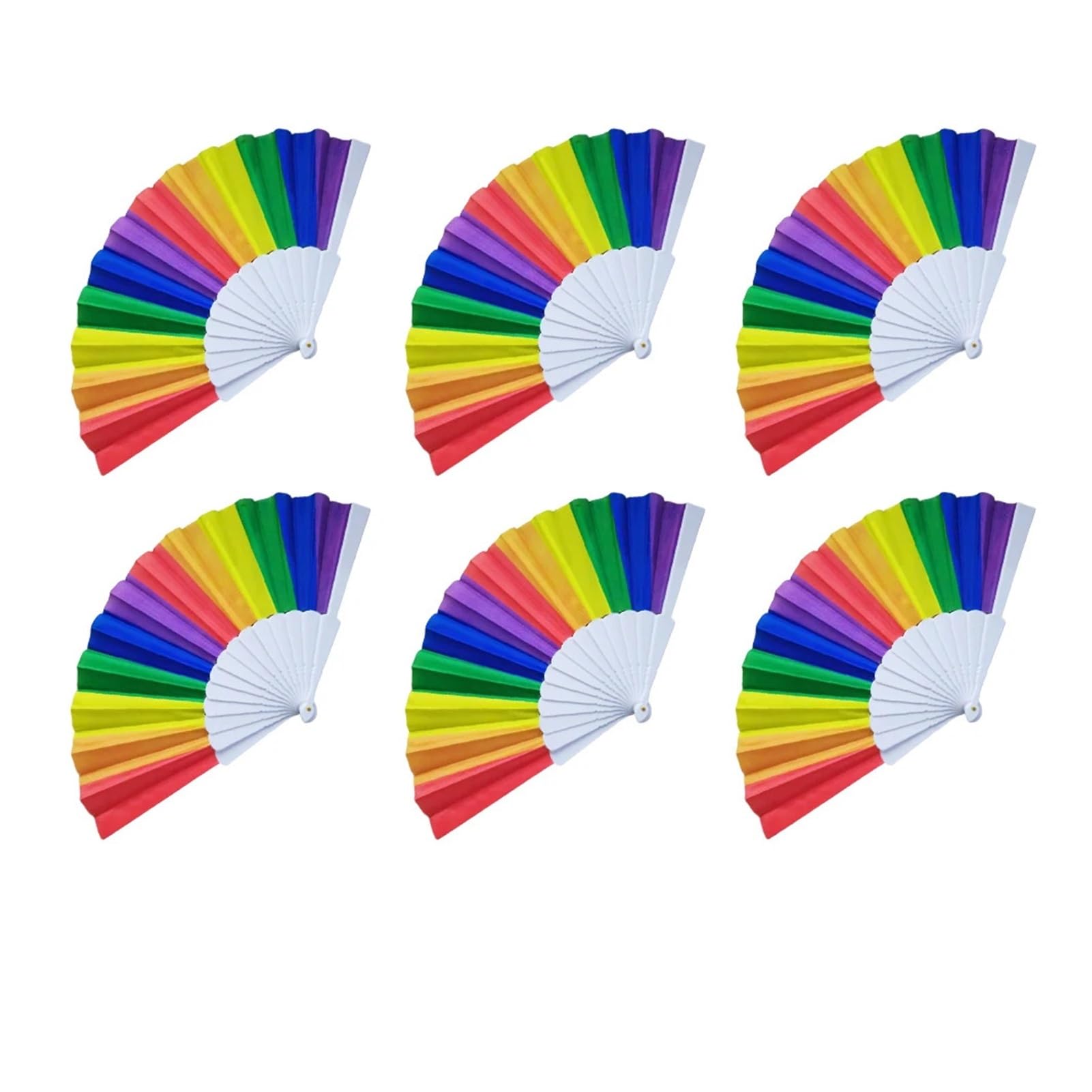 Éventails pliables arc-en-ciel portables de 17,8 cm pour rafraîchir vos invités en fête