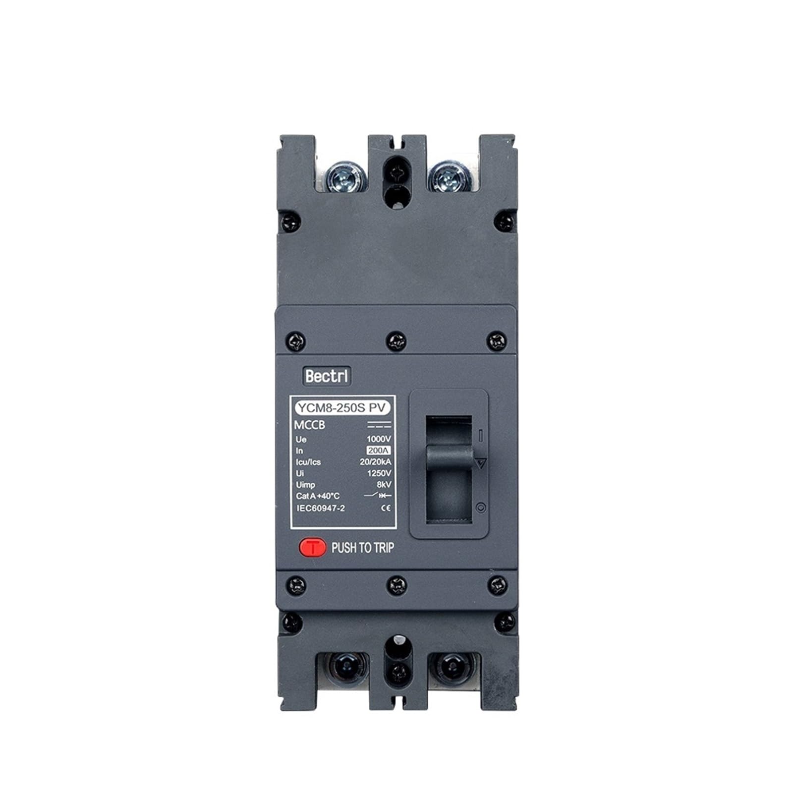 VSPPJYFG 2P DC MCCB TOM7Z 1000V DC Solar Molded Case Circuit Breaker MCCB Overload Protection Switch Protector for Solar Photovoltaic(200A)