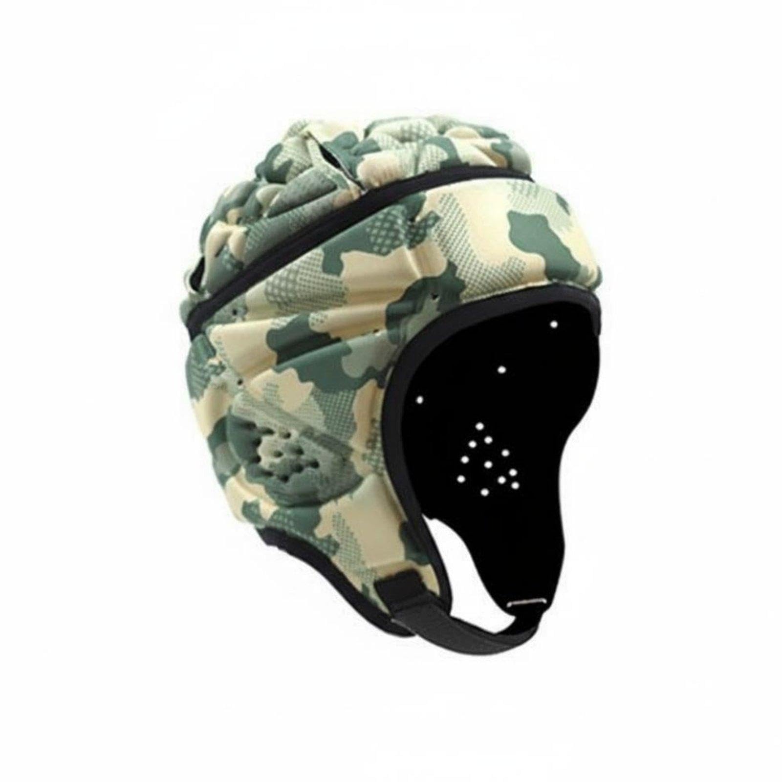 Pliable Outer Layer Football Helmet Soft Football Helmet Shock Absorbing Soccer Goalie Protector for Young Participants Camo Green-image-25