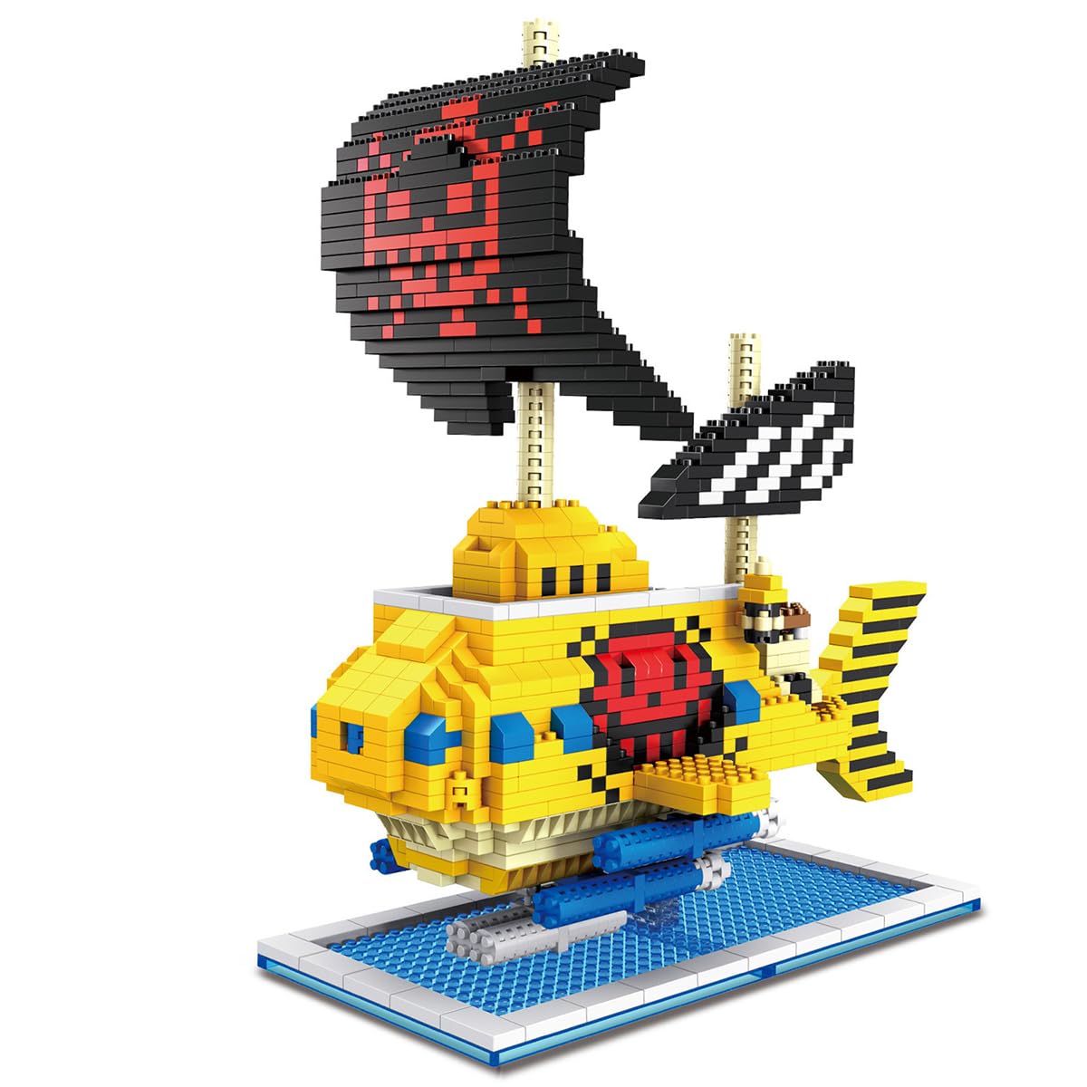 OP Anime Pirate Boat Micro Building Blocks Set, Mini Bricks Playset Toys for Teens Fans Birthday Gifts Souvenir (Submarine)