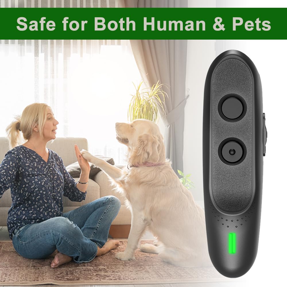 Repellente per cani ad ultrasuoni ricaricabile, dispositivo anti-abbaio portatile