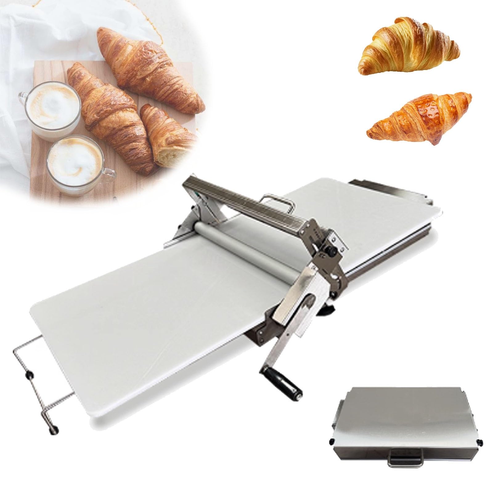 Maszyna do wałkowania ciasta na pizzę, croissanty, fondant, do użytku na stole, obsługa ręczna, komercyjna laminatorka do ciasta, składana wałkarka do ciasta, do pizzy, chleba i ciast