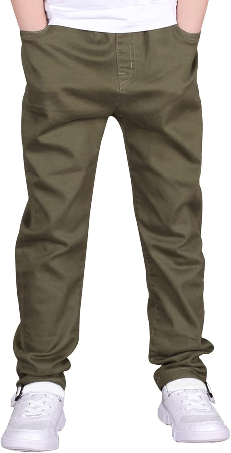 CAMLAKEE Boys’ Stretch Pull on Chino Pants Kids School Uniform Yonth Twill Pants CAMLAKEE Boys’ Stretch Pull on Chino Pants Kids School Uniform Yonth Twill Pants