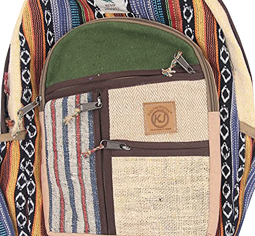 Kayjaystyles Natural Handmade Large Multi Pocket Hemp Nepal Backpack (Bkpk-7) #TOP4