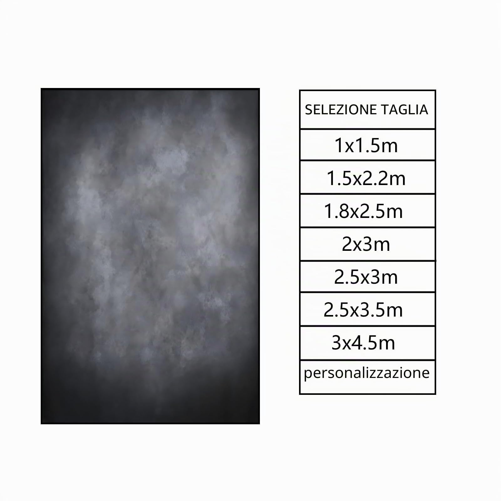 YongFoto 2,5x3m Fondali fotografici per la fotografia Cemento grigio sfumato Struttura astratta Sfondo dello studio Decorazione per bambini Ritratto Puntelli di nozze Carta da parati per feste