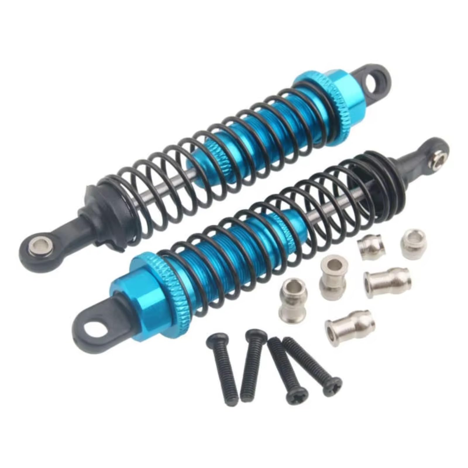 Amortiguadore Coche RC para HuanQi 1/18 1/16 2 Piezas 283004 Amortiguador Delantero Aleación De Metal para Coche RC Y Accesorios para Vehículos De Orugas Reemplazo Actualización(Blue)
