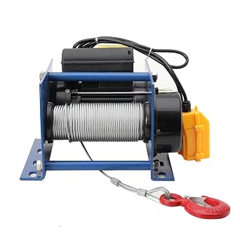 Electric Hoist Winch 881LBS 400kg Electric Winches Steel Electric Hoist Lift for Lifting or Towing Materials, Wire Rope 30m, Lifting Speed 11m/min, 1000w
