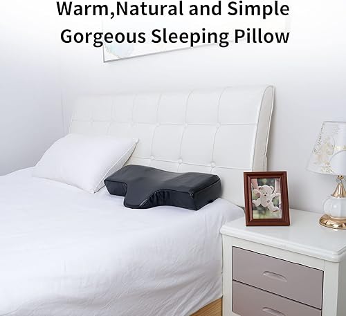 Vista 12 de Almohada de pestañas para extensiones de pestañas, almohada de espuma viscoelástica para el cuello, extensión de pestañas, curva ergonómica que Negro