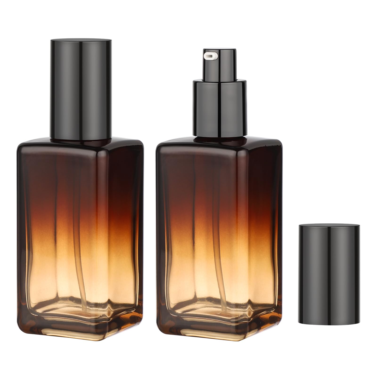 Amazon.co.jp: Segbeauty 小分けボトル 50ml 2本セット 茶色 ガラス製