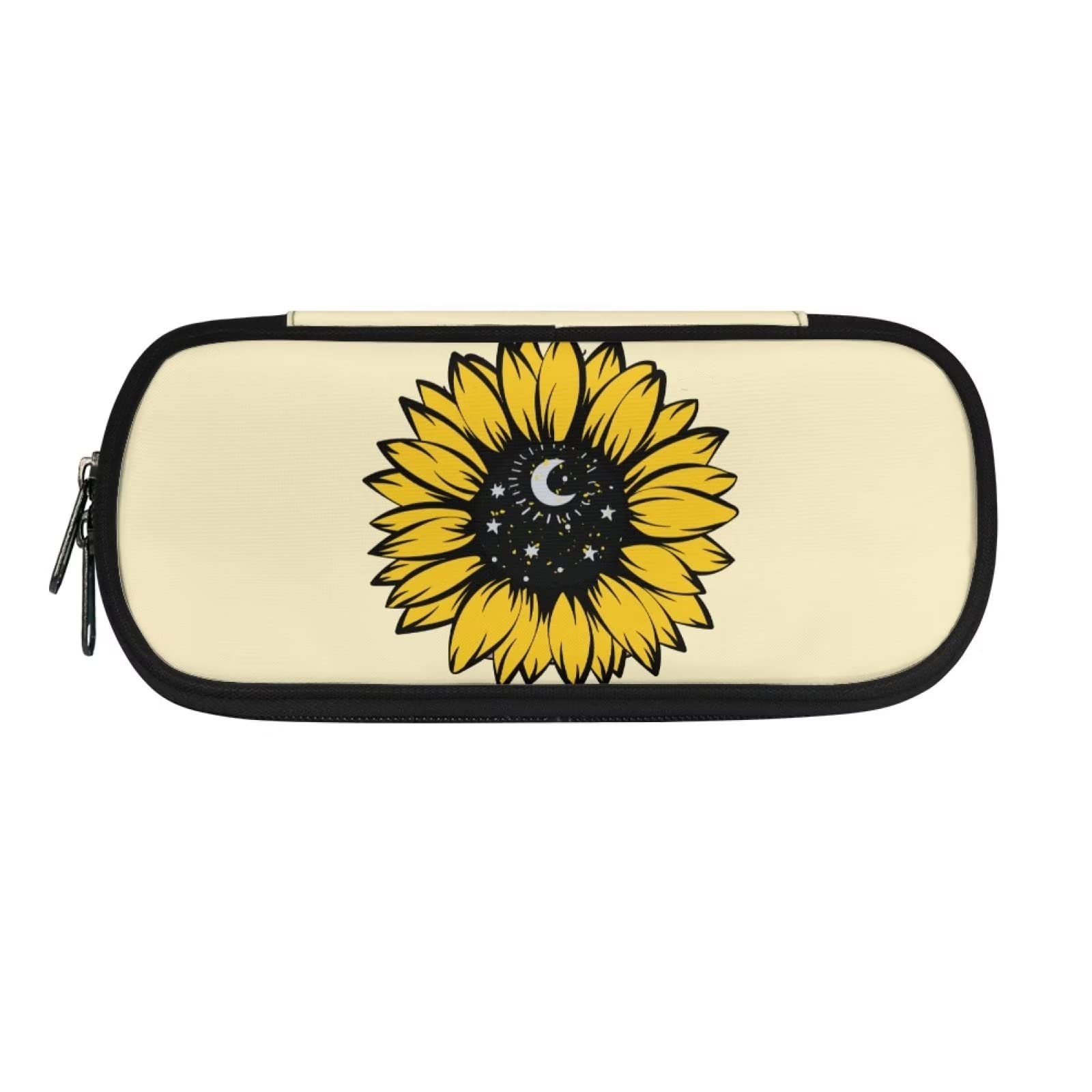 Showudesigns Sunflower Pencil Case for Girls Boys Pencil Box Lightweight Pencil Pouch with Pen Slots and Double Zipper Pens Holders Bags Moon and Stars — image 1