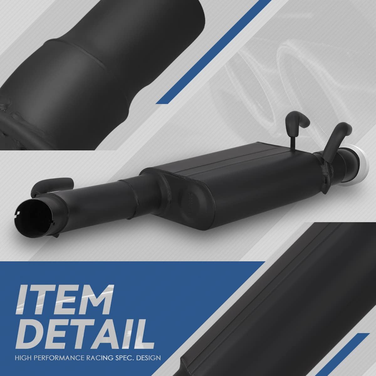 Auto Dynasty 4 Inches Dual Round Muffler Tip Catback Exhaust System Double Walled Tip Axle Back Muffler Compatible with 2010-2013 Chevy Camaro 6.2L, Stainless Steel