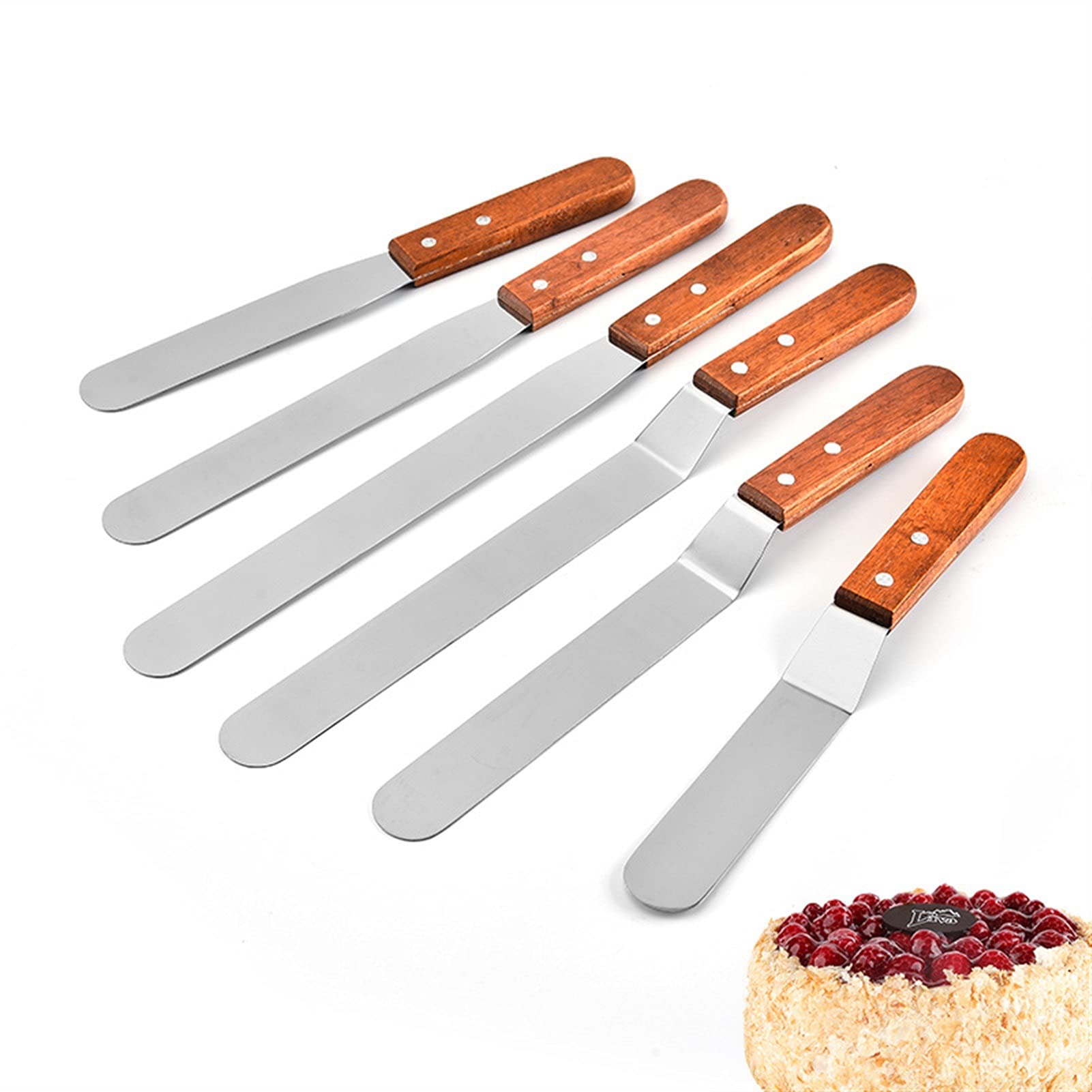 Espatula Cocina Espátula de pastel de acero inoxidable con PÁGINAS Manejar Mantequilla multiusos Glaseado Espátula Pastelería Herramienta Pastel Decoración de pastel Espátula Espátula Espatula Reposte
