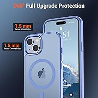 Vista 437 de SUPFINE Funda magnética para iPhone 11 con protector de pantalla (compatible con MagSafe) (protección contra caídas de grado militar), translúcida