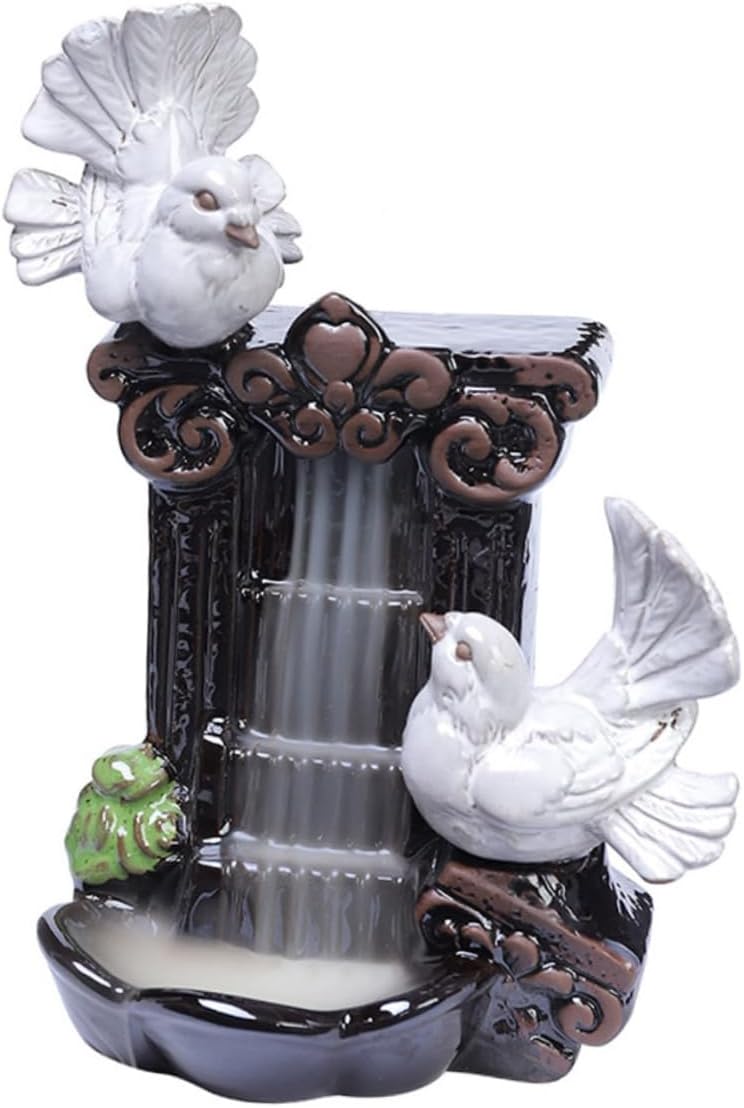 PRETYZOOM Ceramic Dove Censer Mountain Zen Design Office Decor Incense Holder Aromatherapy Burner for Meditation and Relaxation