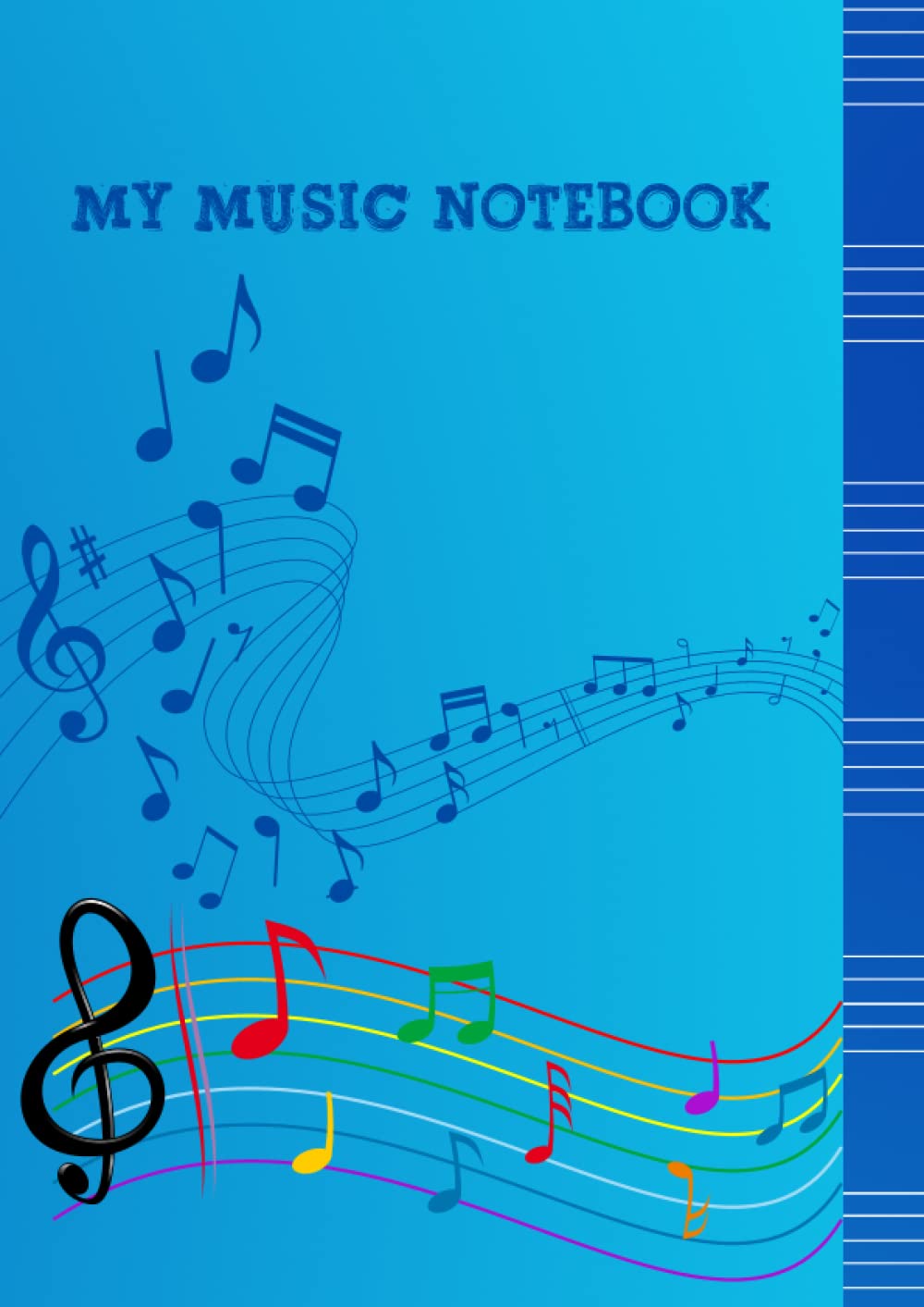 Blank Sheet Music Piano Notebook for Kids - Wide Staff Manuscript Paper: Music notebook journal for musicians kids and beginners, 6 large staves, 100 pages, Piano composition book. A4