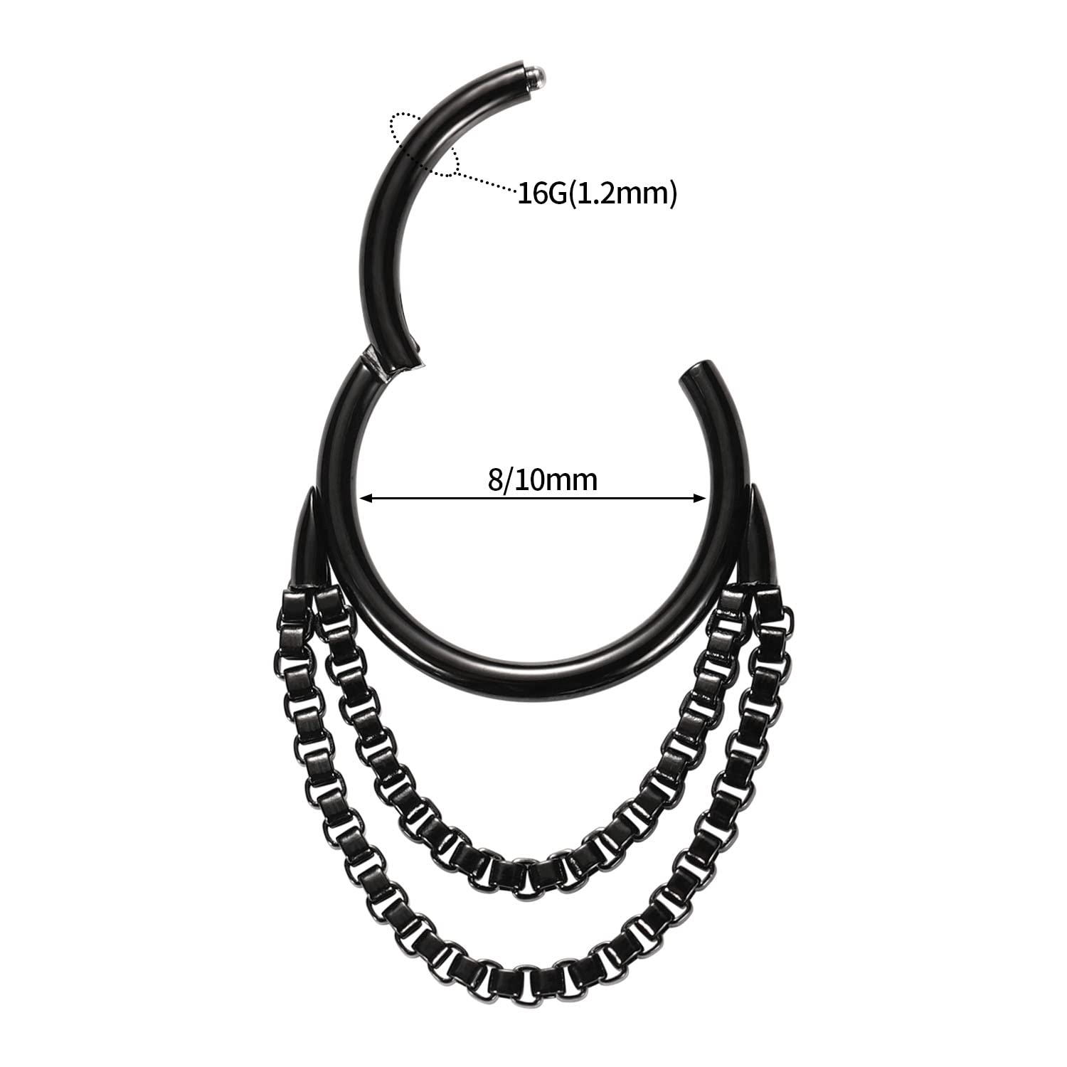 hengkaixuan Unique Animal Shape Septum Nose Ring Septum Jewellery 16G Daith Earrings Surgical Steel Nose Hoop Septum Clicker Conch Piercing Jewellery Rook Helix Tragus Cartilage Lobe Hoop Earring — view 2