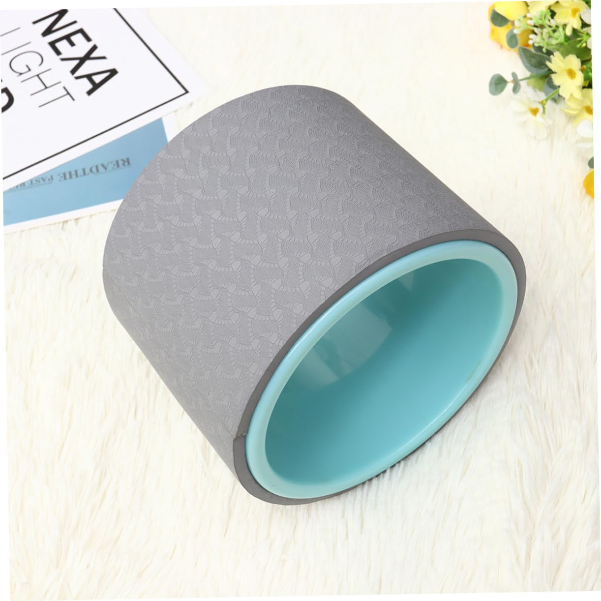 BESTonZON Ruota per Yoga in Abs Blu da 10mm, Attrezzo Leggero per Stretching del Corpo e Riscaldamento, per Esercizi a Terra e Pilates Casa