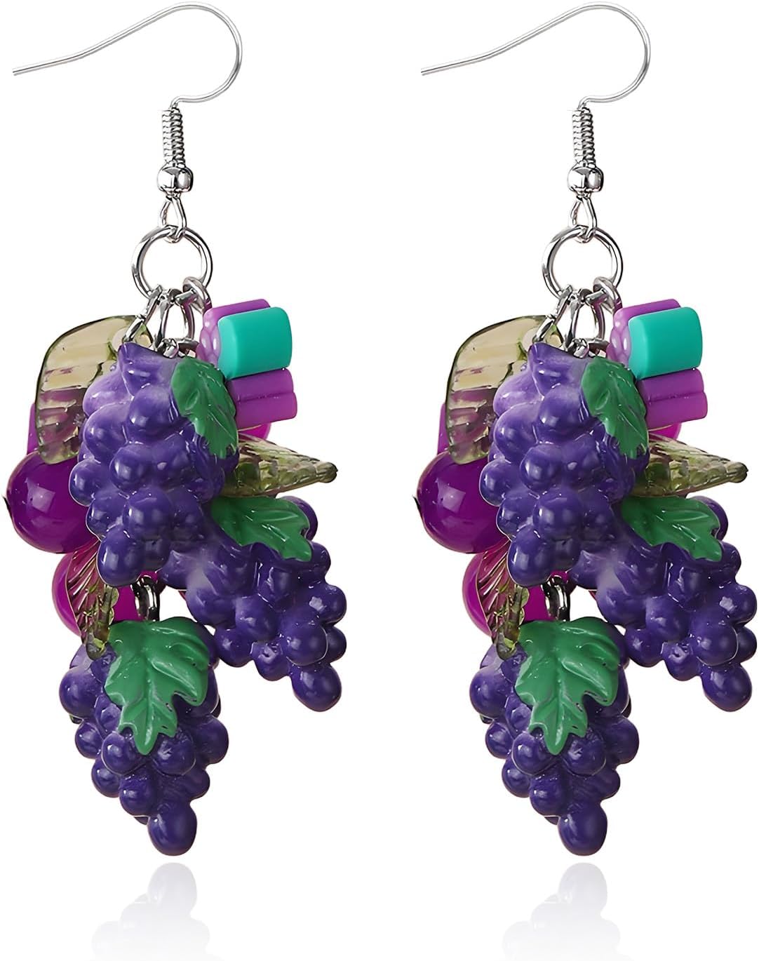 Lemon Strawberry Grape Earrings for Women 3D Lemon Earrings Fruit Earring Dangle Halloween Lemons Costume Outfits Lemons Accessories Jewelry Gifts
