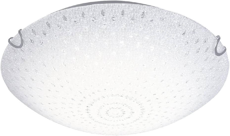 Ceiling Light Flush Mount Interior Dimmable LED UL Ceiling Fixture White Body Chrome Finish K9 Crystal Raindrop Beads Chandelier White Alabaster Glass for Porch Balcony Bathroom Aisle Bedroom Kitchen