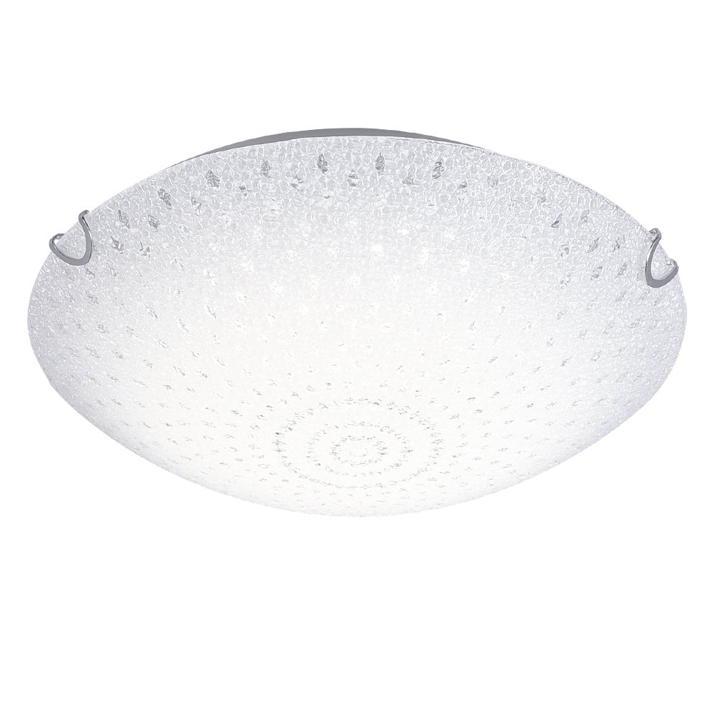 Ceiling Light Flush Mount Interior Dimmable LED UL Ceiling Fixture White Body Chrome Finish K9 Crystal Raindrop Beads Chandelier White Alabaster Glass for Porch Balcony Bathroom Aisle Bedroom Kitchen