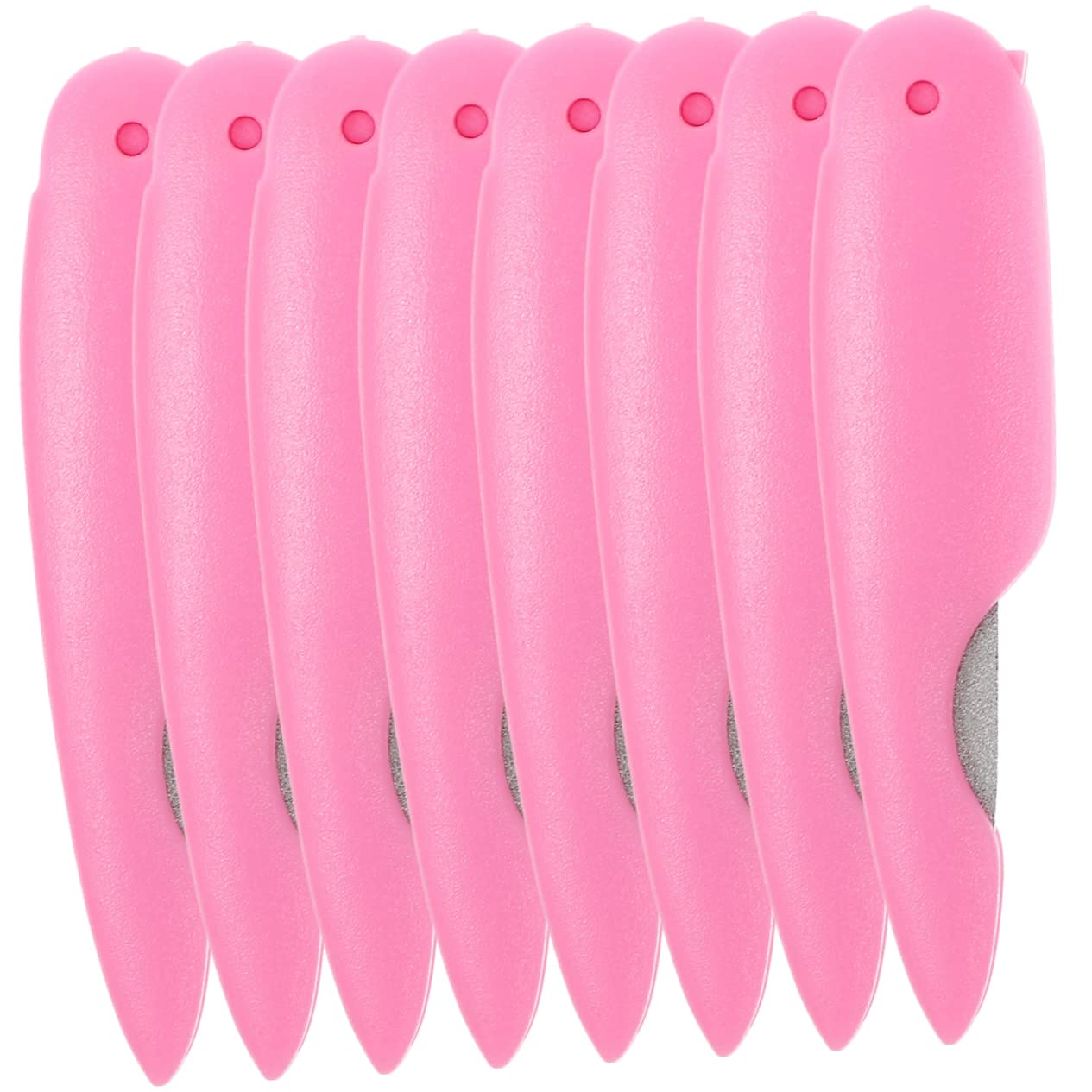 VICASKY Buffer Unghie Doppia Faccia 8Pezzi in ABS e Metallo, Disegno Raffinato per Manicure a Casa o Salone