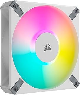 Corsair iCUE AF120 RGB Elite 120mm PWM Fan - Eight RGB LEDs - AirGuide Technology - Fluid Dynamic Bearing - Zero RPM Fan Mode - CORSAIR iCUE Software Compatible - White