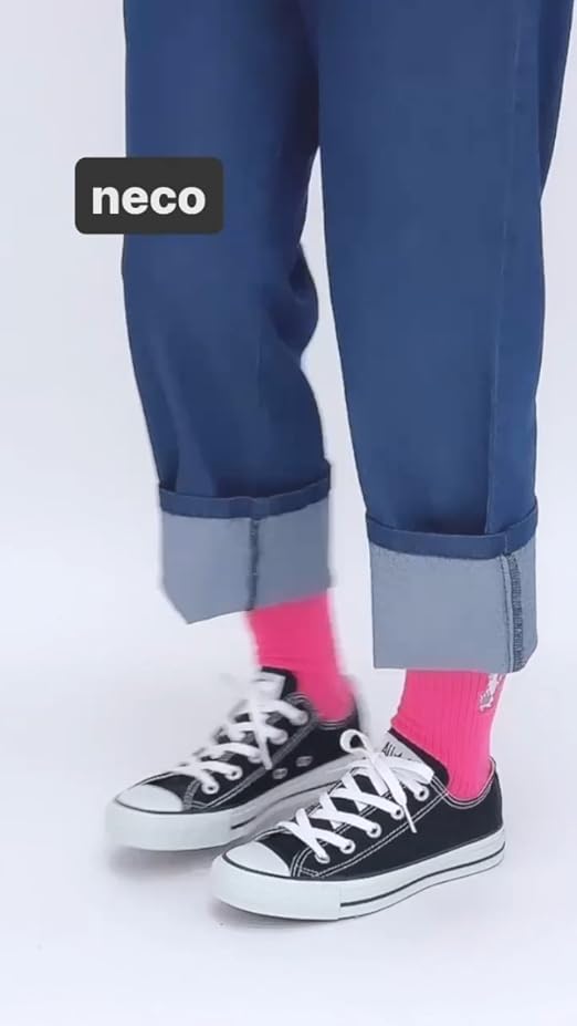 Amazon | 刺繍リブソックス「neco」 猫 靴下 くつした 23-27cm