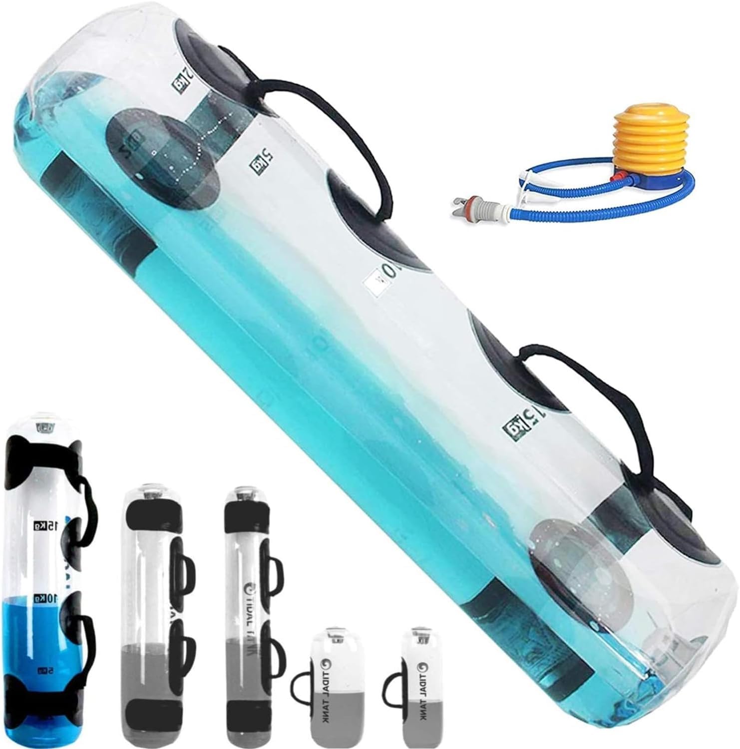 Fitness Aqua Bag Sandbag Alternative Borsa per Sollevamento Pesi Riempita d'Acqua Regolabile L'allenamento di Forza Indoor Manubri per Allenamento A Casa Fitness & Yoga(25KG)