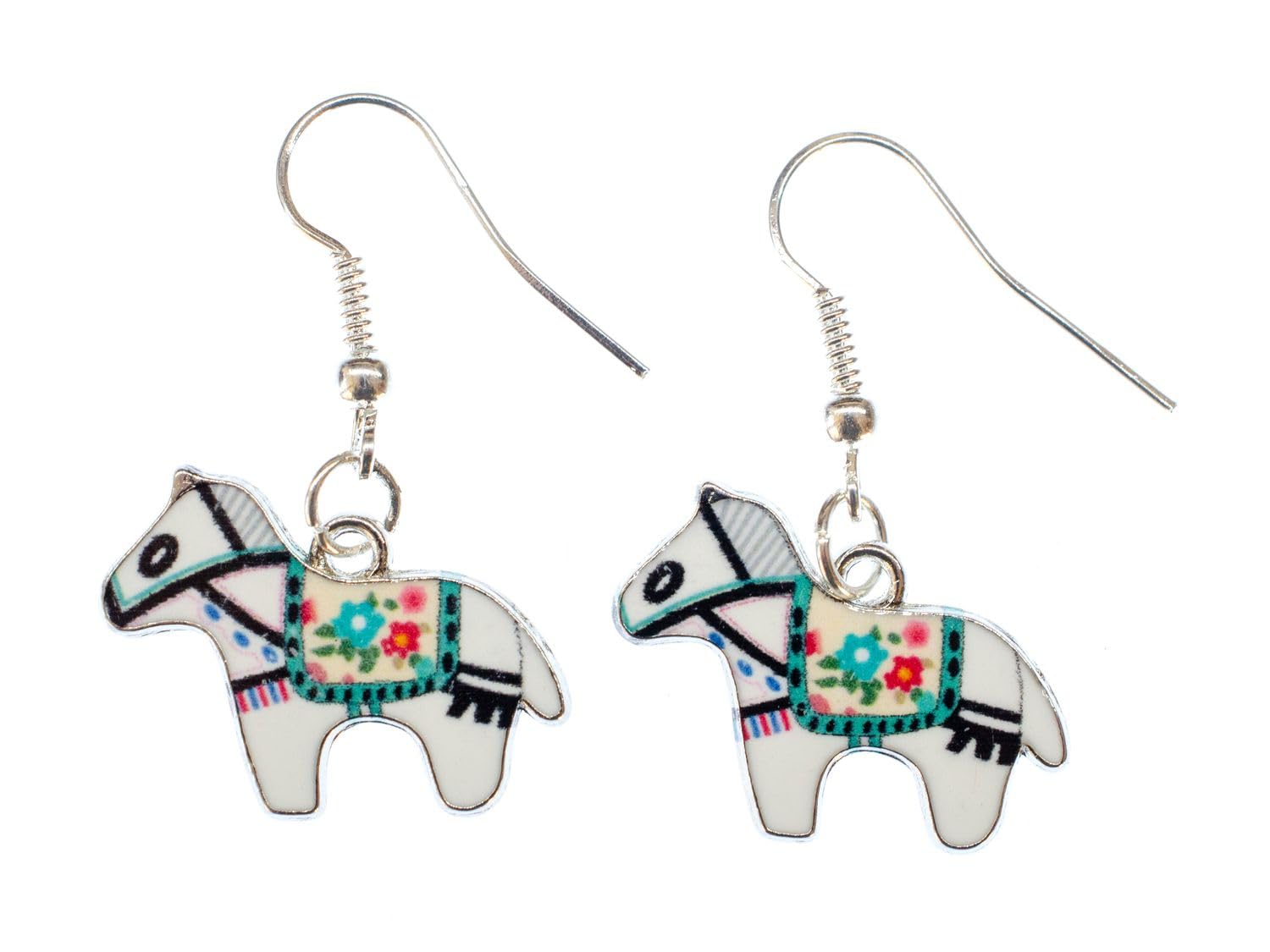 Miniblings Dalapferd Ohrringe Blau - Handgemachter Schweden Schmuck