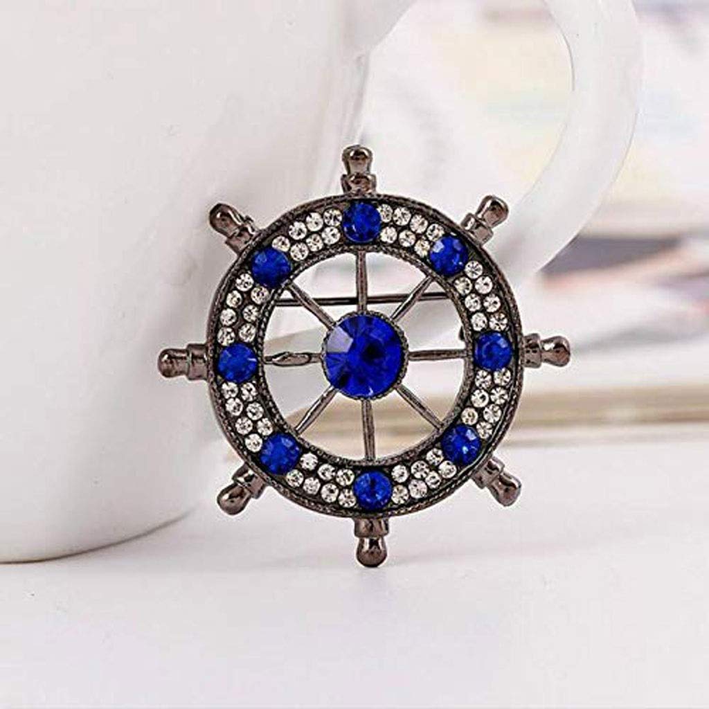 Broszka Broszka, Kobieta Broszka Morskie Wiertło Ster Broszka Przypinka Broszka Kryształowa Broszka Rhinestone Biżuteria Sukienka Szalik Szal