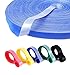 Darller 5 Roll Reusable Cable Straps Cable Ties Hook & Loop Nylon Fastening Tape Wire Organizer for Cords Cable Management (Totally 33 ft)