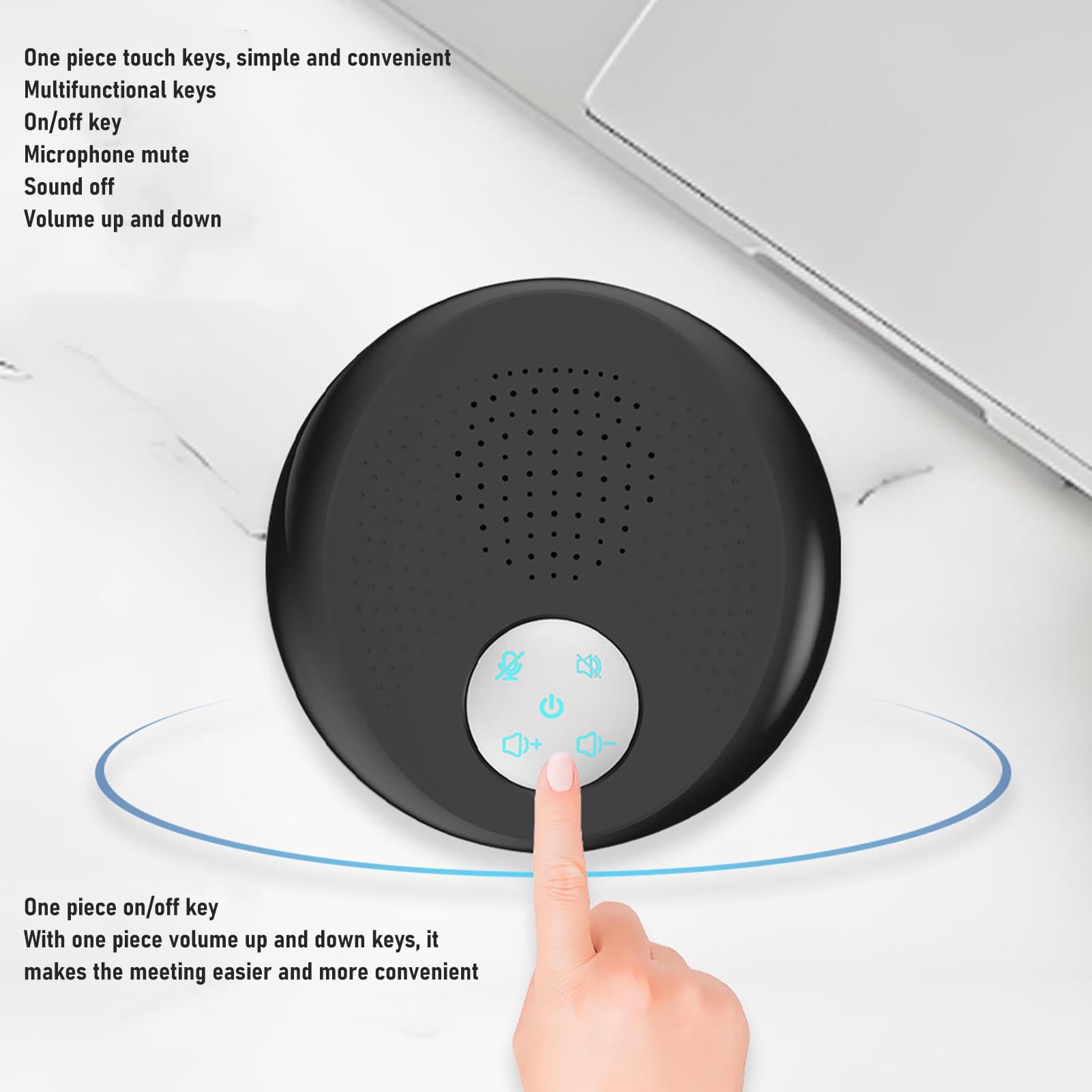 Jiawu Altoparlante USB, Altoparlante della Conferenza Portatile, Pickup Vocale Migliorato a 360 °, Riduzione del Rumore, qualità del Suono Eccezionale, Altoparlante per PC Desktop