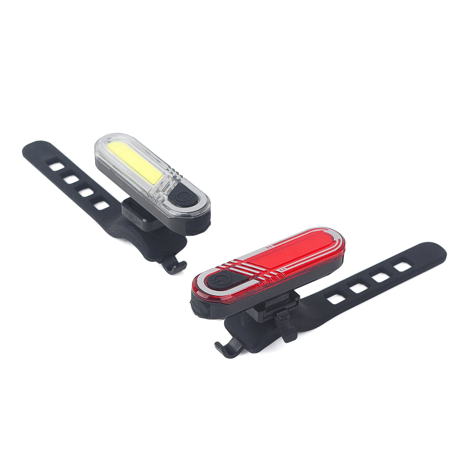 LED Bike Lights 2 Packs 5 Modes Front and Tail Set USB Rechargeable Clip on Warning Taillight Fits on Any Road Bikes Helmets